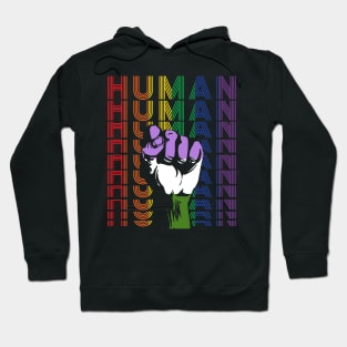 Pride LGBT Strong Hand Genderqueer human Gay Rainbow Gift Hoodie